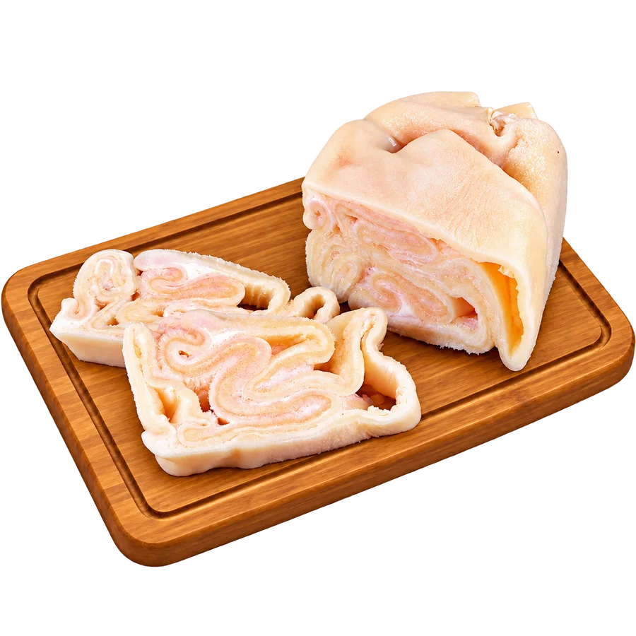 Bucho bovino em pedaços